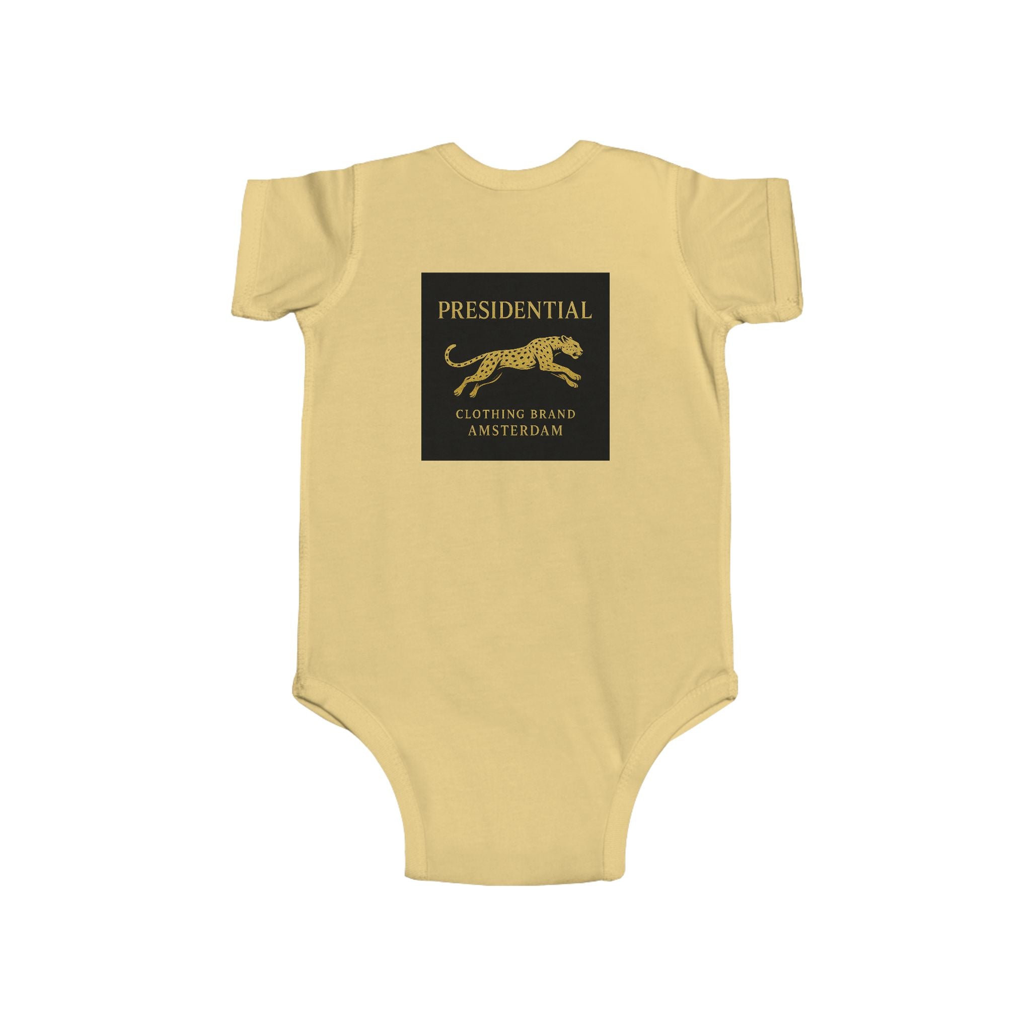 Infant Bodysuit - 'President-Real' Gold Logo Baby One-Piece