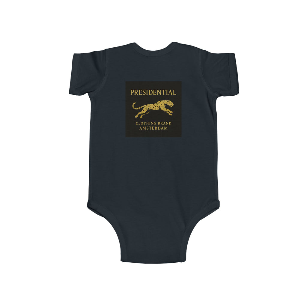 Infant Bodysuit - 'President-Real' Gold Logo Baby One-Piece