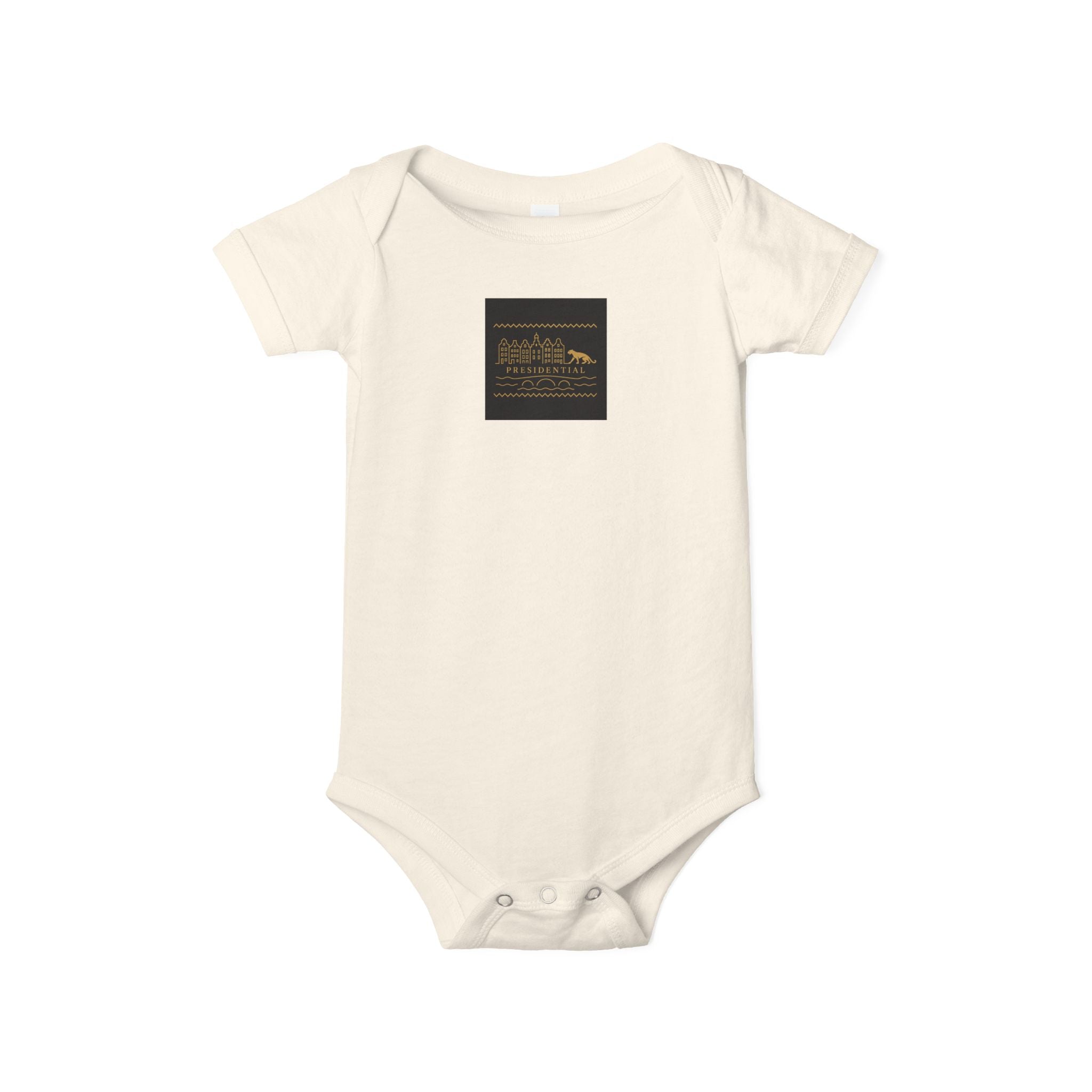 Infant One-Piece Bodysuit — 'Presidential' Gold Lion Logo Baby Bodysuit