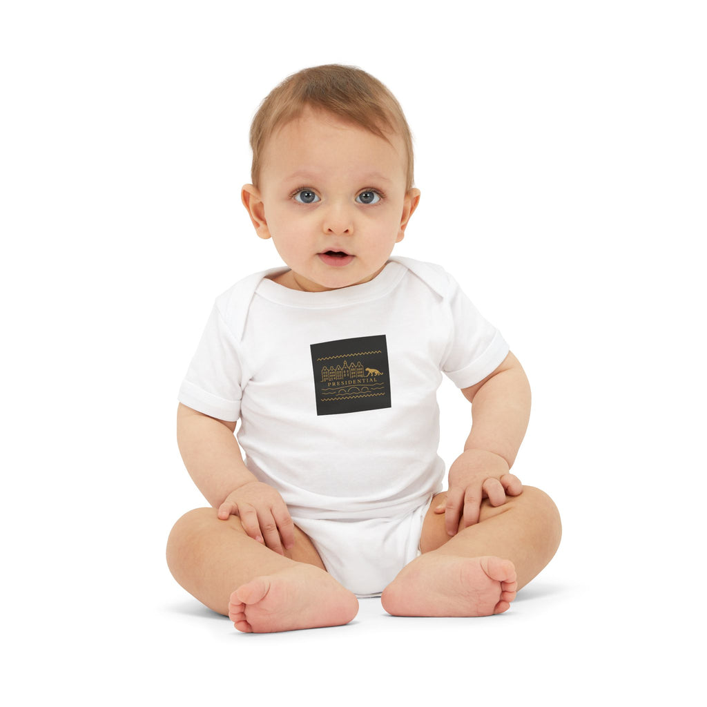 Infant One-Piece Bodysuit — 'Presidential' Gold Lion Logo Baby Bodysuit