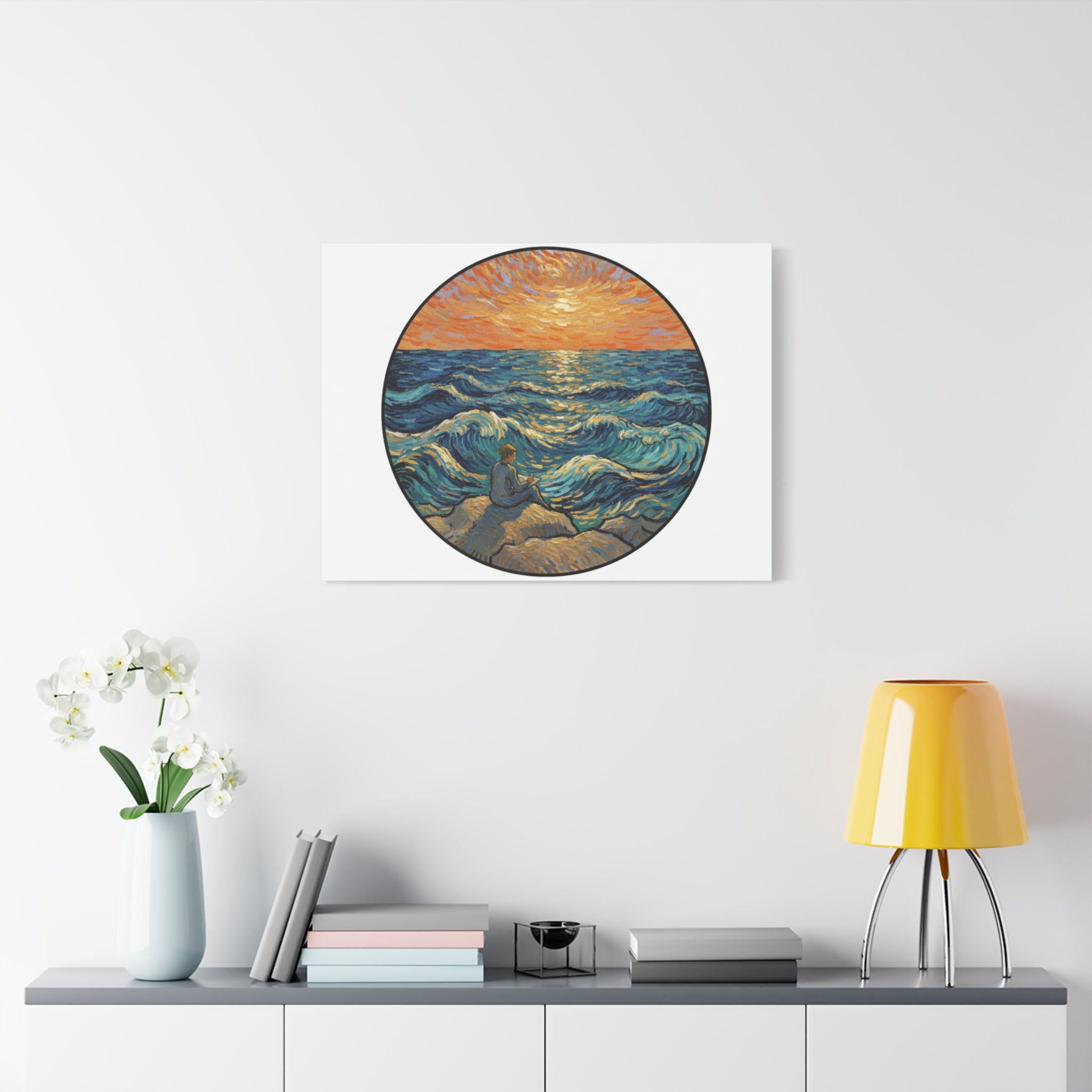 Presidential Sunset Figure Canvas — Ocean Edition