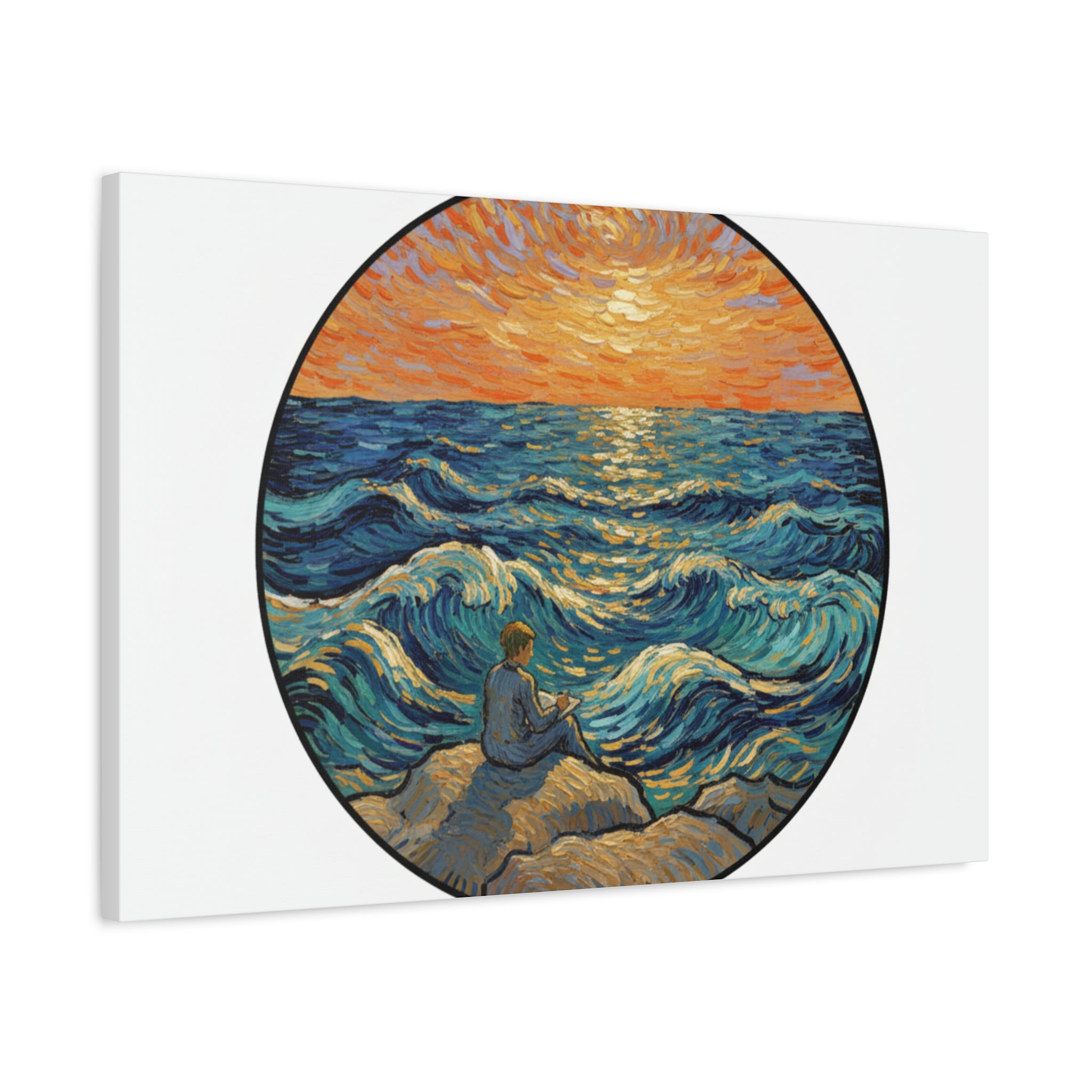 Presidential Sunset Figure Canvas — Ocean Edition