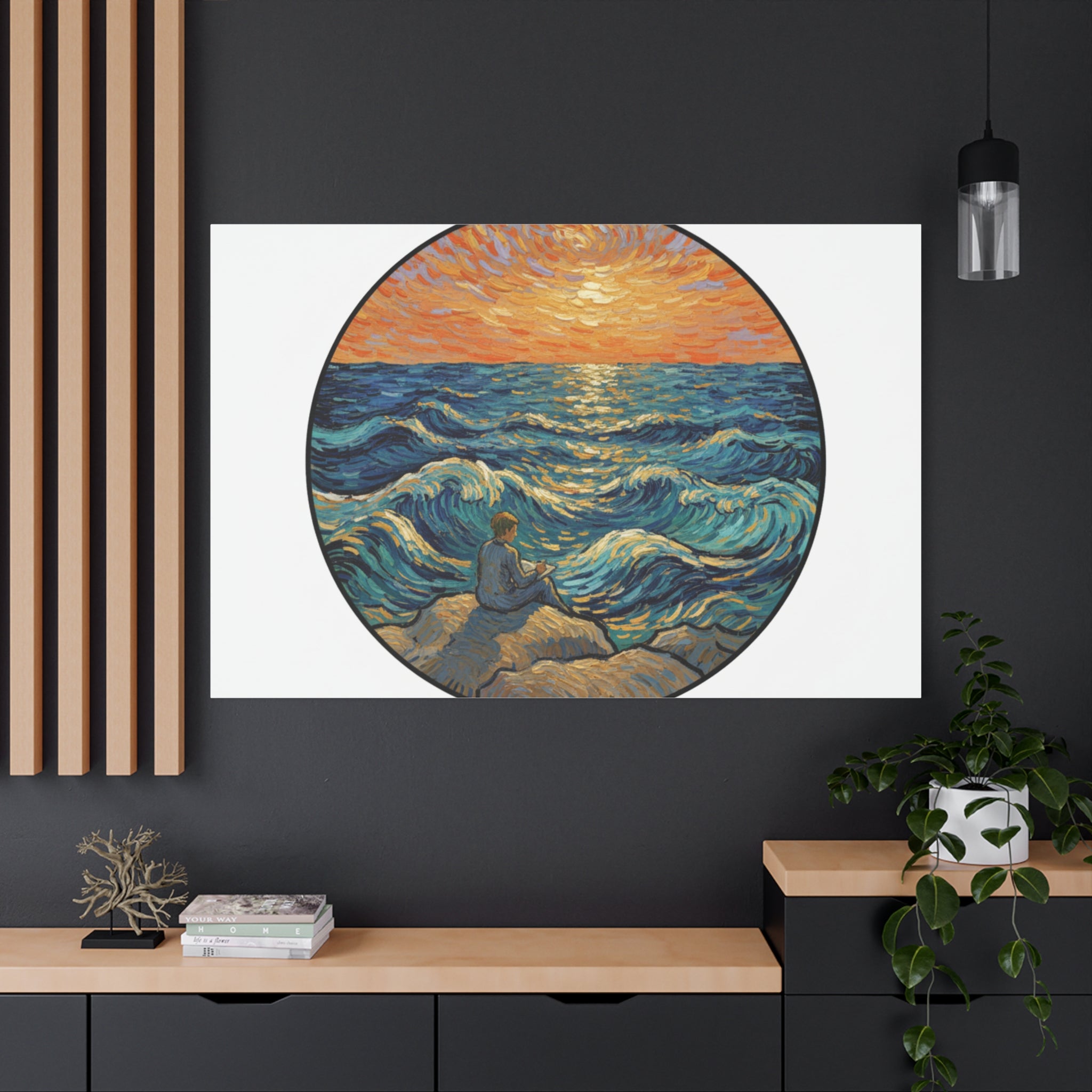 Presidential Sunset Figure Canvas — Ocean Edition